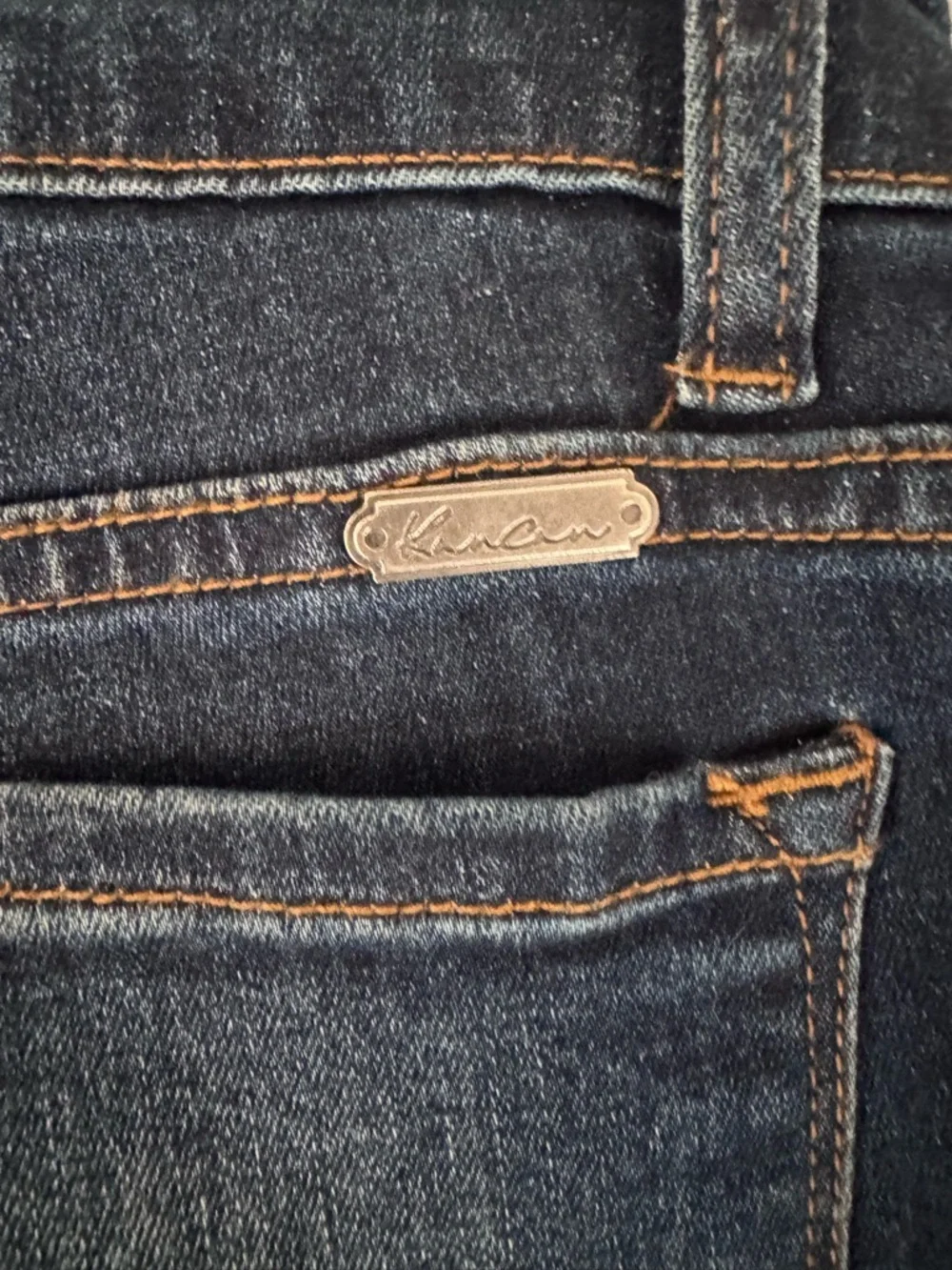 Kancan Size 5/26 Distressed Mid-Rise Women’s Capri Denim - Dark Blue - Picture 4 of 9